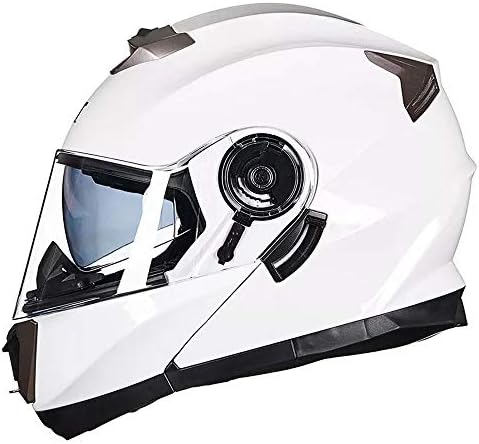 MRDEER Motorcycle Helmet Flip Up Helmet Full Face Helmet Anti-Fog Keep Warm Helmet Scooter Helmet Folding Helmet with Sun Visor (M, L, XL)