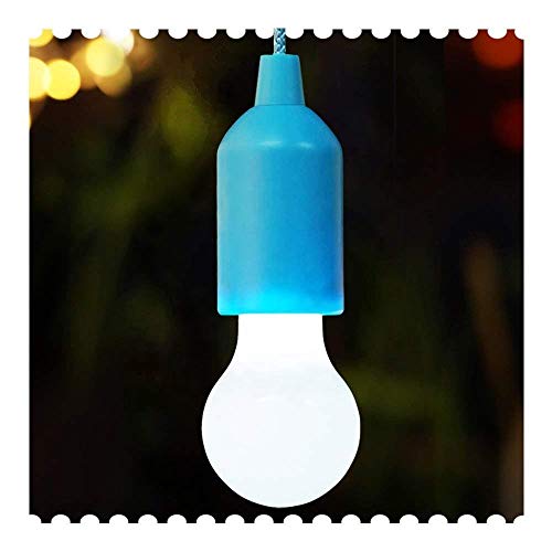 HUAXIE LED Pull Cord Tent Light, Portable Hanging Camping Lantern Indoor Outdoor for Home Decorations LED Lights (Blue) - Thumbnail 4