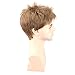 Kalyss Men's Short Straight Brown Wig Heat Resistant Synthetic Hair Wigs with Hair Bangs