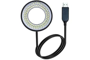 Microscope LED Ring Light Illuminator, USB 5V 72 LED White Adjustable Focus Lamp Source for Monocular Binocular Trinocular St