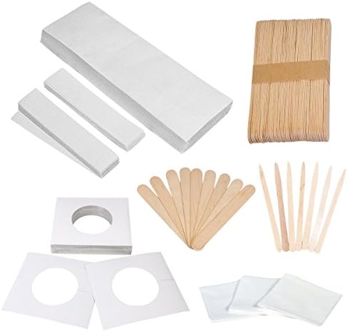 JMT Assorted Waxing Strips Kit - 60 Large 60 Small Muslin Strips and Accessories