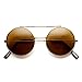zeroUV Limited Edition Color Flip-Up Lens Round Circle Django Sunglasses (Gold Amber)