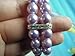 PETFAVORITES 2 Row Pearl Dog Necklace Collar for Pets, Bling Cat Wedding Collar, Rhinestone Pet Jewelry for Small Dogs, Teacup Chihuahua Yorkie Clothes Outfits Accessories (Purple, 7-Inch)