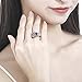 Merthus 4.25CT Princess Cut Simulated Mystic Rainbow Topaz Antique Design Black Oxidized Finish 925 Sterling Silver Floral Band Gemstone Ring for Women