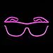 Aquat Flashing LED Neon Rave Glasses El Wire Glow Sunglasses Light up DJ Costumes For Halloween, Party, EDM, Wired with Battery Power RB01 (Pink, Black Frame)