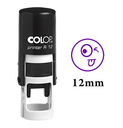 COOL Self Inking Mini Rubber Stamp Colop Round Decorative Teachers Stamps 12mm