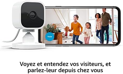 Mini | Caméra d'intérieur connectée compacte à brancher | Vidéo HD 1080p, vision nocturne, détection de mouvements, audio bidirectionnel, config. facile, fonctionne avec Alexa | 2 caméras, Blanc