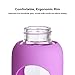 MIU COLOR Glass Water Bottle 550ml with Anti-Slip Silicone Sleeve, Leak Proof Borosilicate BPA-Free Eco-Friendly Hot Cold Drink Flask, Ideal for School Home Office Travel Sports Yoga Gym