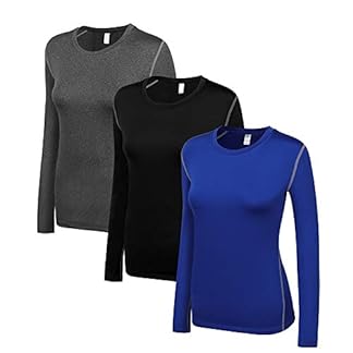 WANAYOU Women’s Compression Shirt Dry Fit Long Sleeve Running Athletic T-Shirt Workout Tops