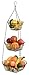 Hanging Fruit Basket 3 Tier, Round, for Kitchen, Black, 25 Inches Long