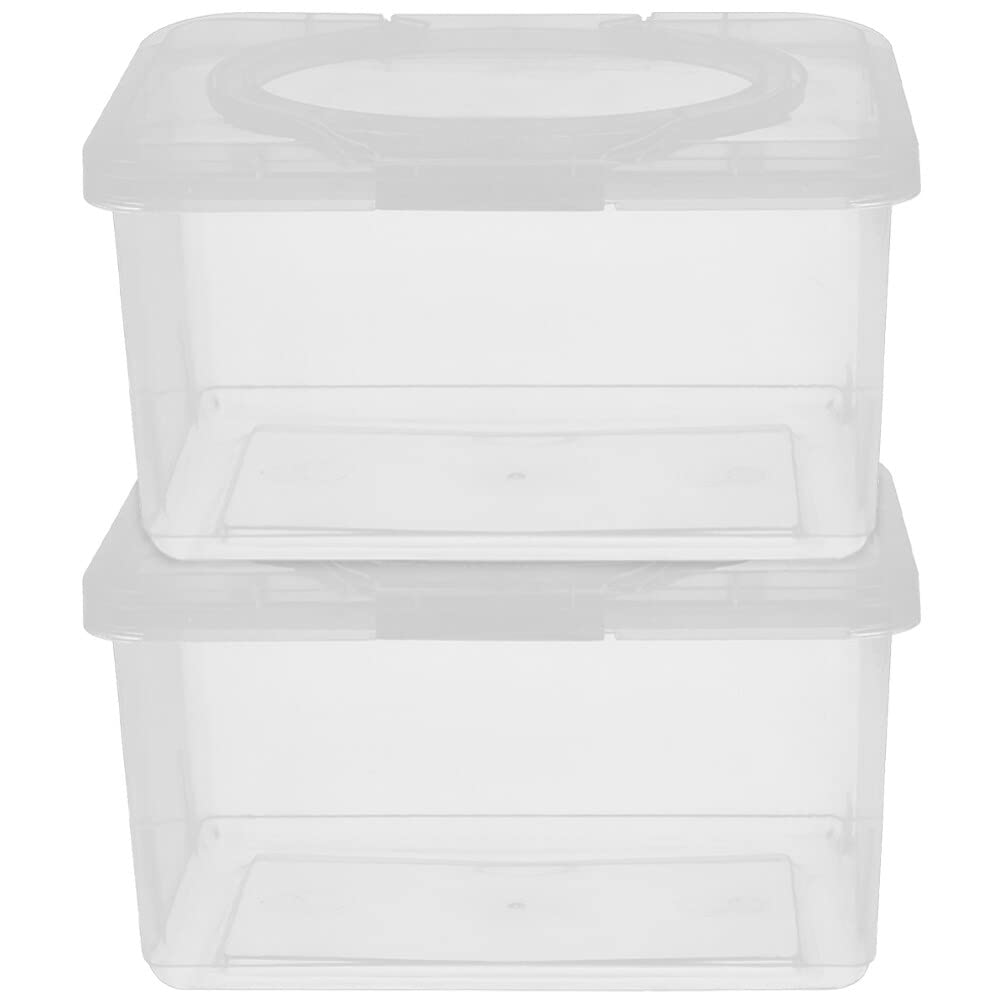 UPKOCH 2 Pcs Wet Wipes Dispenser Box, Transparent Baby Wipes Dispenser for Keeping Wipe Clean,Toilet Wipes Dispenser Box away