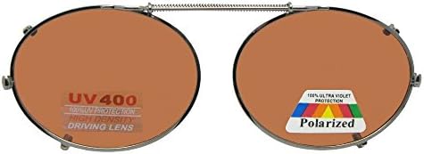 Oval Polarized Amber Clip-on Sunglasses