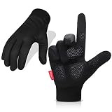 Aegend Utility Work Gloves, Thickened SBR Pad, Superior Grip, Knit Wrist Cuff, Smart Touch, All-Purpose, Comfort Fit, Machine Washable, for Men Women, Large