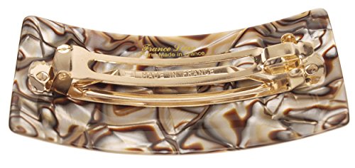 France Luxe Wide Rectangle Barrette - Onyx