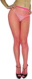 ToBeInStyle Women's Seamless Diamond Net Spandex Nylon Blend Pantyhose - HOT PINK - One Size Regular