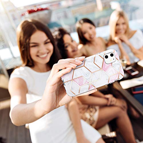 FITFORT iPhone 11 Protective Case with Screen Protector Full-Body Slim Rugged Stylish 3D Case, Shock Drop Proof Impact Resist Extreme Durable Protective Case for Ladies and Girl Compatible with iPho