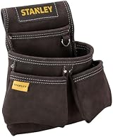 STANLEY Leather Tool Belt Pouch Double Pocket Organiser Tools Small Parts view 3
