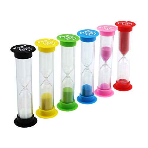 Sand Timer - Foxnovo Colorful Sandglass Hourglass Sand Clock Timer 30sec / 1min / 2mins / 3mins / 5mins / 10mins (6pcs)