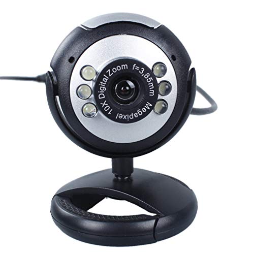 Feefine Fosmon USB 6 LED 12.0 Megapixel USB PC Webcam Web Camera + Night Vision + Mic/Microphone MSN, ICQ, AIM, Skype, Net Meeting compatible with Win 98/2000 / NT/Me/XP/Vista