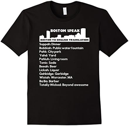 Mens Boston speak Boston to English translation funny t-shirt XL Black