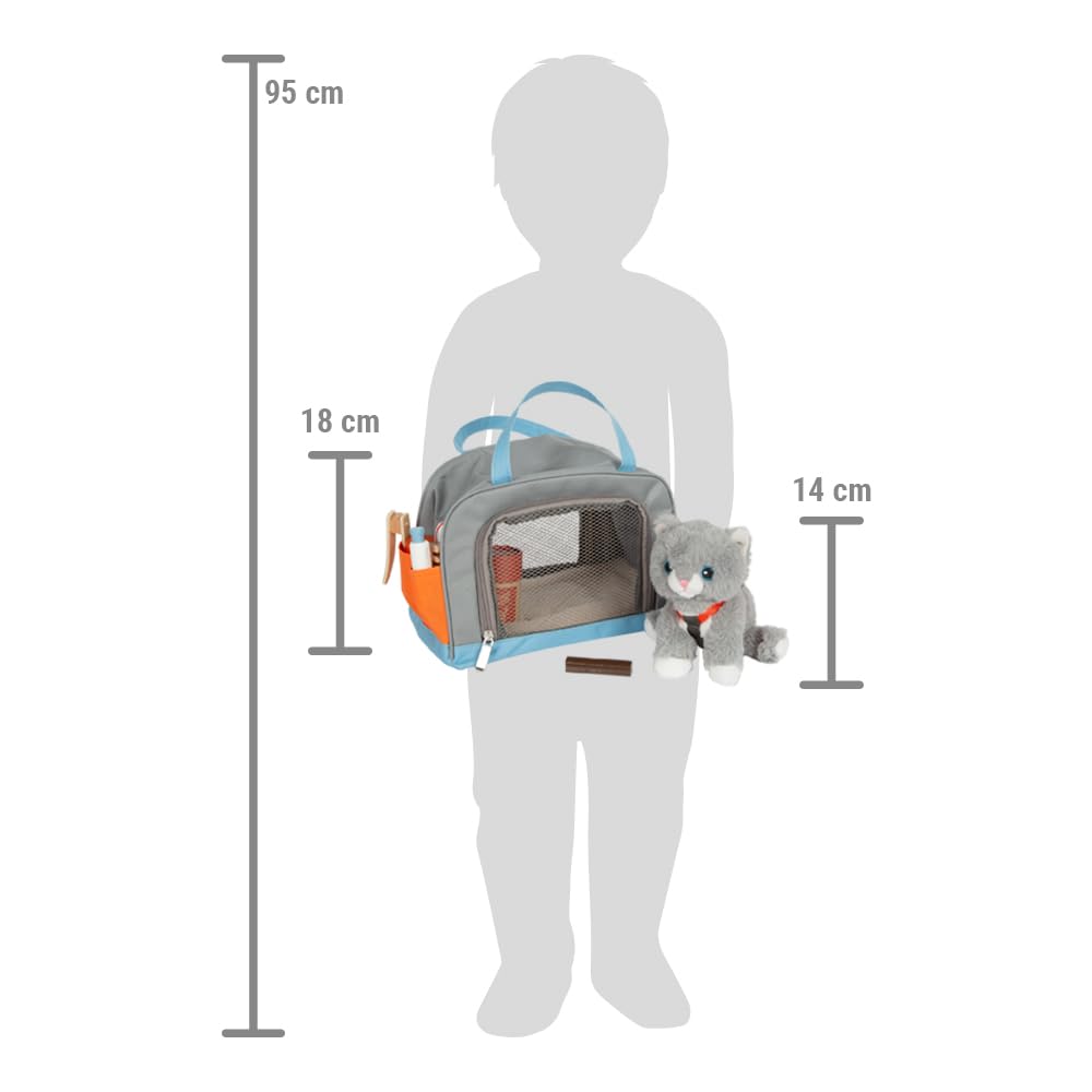 small Foot Katze mit Tasche und Pflege-Set, 15-teiliges Haustier-Spielzeug für Kinder ab 2 Jahren, Rollenspiel für Tierpflege, 12601 7