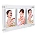NIUBEE 3 Opening 4x6 Collage Picture Frame, Acrylic Wall Hanging and Desktop Photo Display with Mat (White)