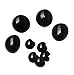 TOPWEL 50pcs Black Plastic Mushroom Beads Safety Solid Eyes for Sewing Crafting Eyes Buttons for Bear Doll Etc (10mm)