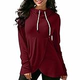 Tsmile Womens Coat Clearance Autumn Hooded Asymmetric Hem Wrap Hoodie Outwear