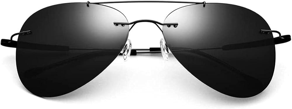 Polarized Sunglasses Round Face Rimless Sunglasses Ultralight UV400