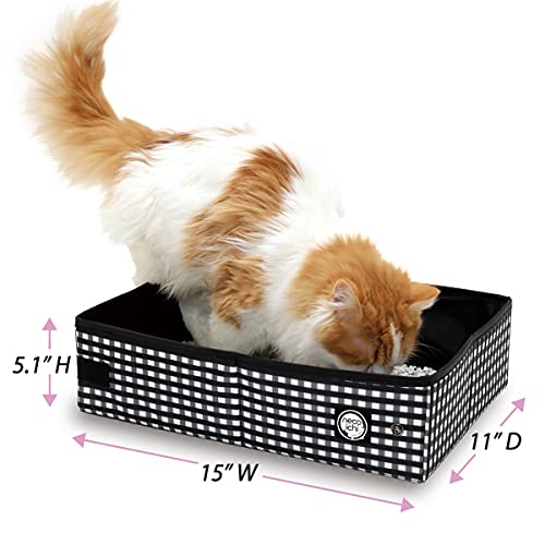 Necoichi Portable Stress Free Cage Carrier and Litter Box, Indoor & Outdoor, Travel (Black, Cage