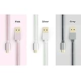 Micro USB Cable 3 PACKS Cell Phone Cables - 4.9feet 3.3 ft 1.6ft - With Golden Connector - Strong Braided 24AWG - 3 Color Pack Charging USB Cable For Samsung Galaxy Nexus HTC E Book Reader