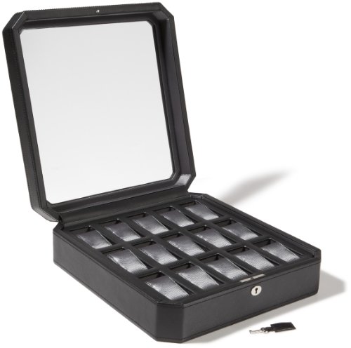 WOLF 4585029 Windsor 15 Piece Watch Box, Black
