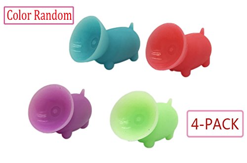 Billmill Universal Pig Butt Shaped Silicone Rubber Flexible Suction Cup Portable Smart Phone Stand Holder Tablet Desk Desktop Stand Mount (Set of 4,Color Sent Randomly)