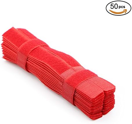 Spofit 7 Inch Cable Ties 50pcs Fastening Cable Straps Wire Organizer Cable Management (Red)