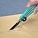 CANARY Box Cutter Retractable Heavy Duty Tool, Safety Corrugated Cardboard Cutter Knife, [Non-Stick Fluorine Coating Blade], Made in JAPAN, Green (DC-25F-1)