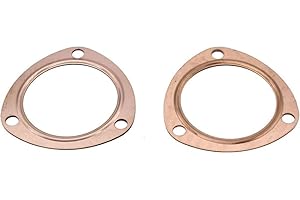 CERTIFIED AUTOMOTIVE EXPERTS CAE - 3 Inch Copper Exhaust Header Collector Gasket Set – Heavy Duty Reusable Exhaust Flange Seal for SBC BBC 302 350 383 454 – 3 Bolt Design – Leakproof O-Ring Seal