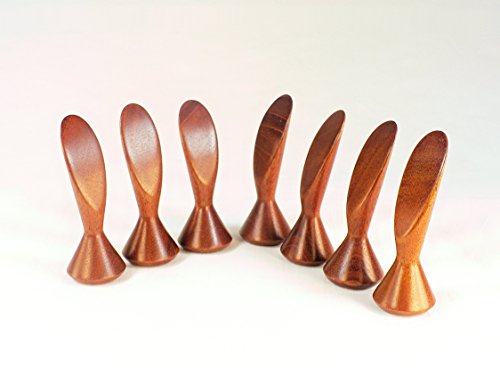 Lamp Finial, Mahogany, Smooth Crescent Pattern