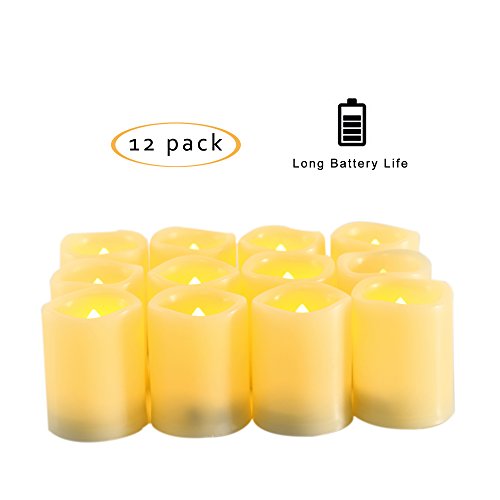 12 PCS Premium Flameless Candles, LED Flameless Votives, Battery