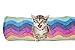 LUCKITTY Cat Tunnel -Straight-Shaped, Rainbow Wave Color, Soft Velvet Exterior, Oxford Fabric Fog-Proof Interior, Plush Toy Ball, Easily Washable, Conveniently Foldable, 47.2in/120cm