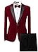 MAGE MALE Men's 2-Piece Suit Velvet Blazer Tuxedo Slim Fit One Button Stylish Dinner Jacket & Pants & Bow Tie