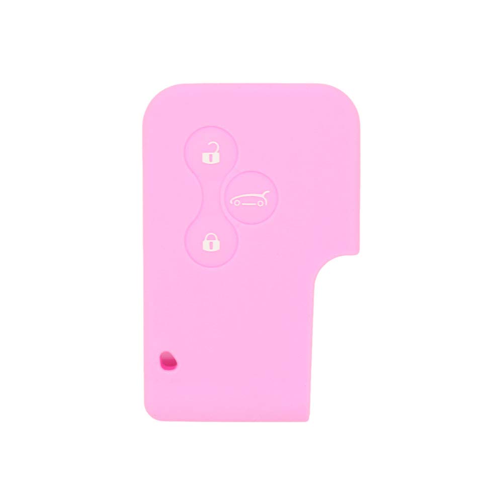 BROVACS Silicone Cover Protector Case Holder Skin Jacket Compatible with RENAULT 3 Button Smart Card Key Remote Fob CV2351 Pink