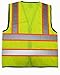 GripGlo Reflective Safety Vest, Bright Neon Color with 2 Inch Reflective Strips - Orange Trim - Zipper Front, Large