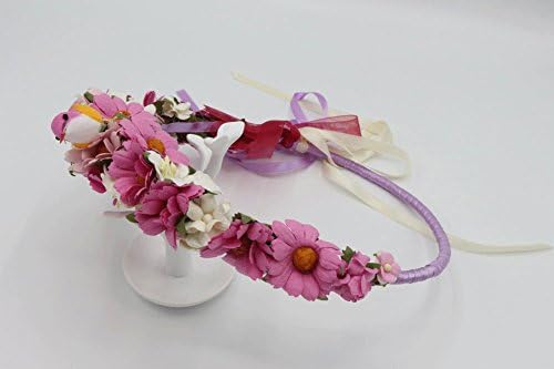 Siam2u Flower crown hair, bridal crown, wedding headpiece, Rustic headpiece, bridal head piece