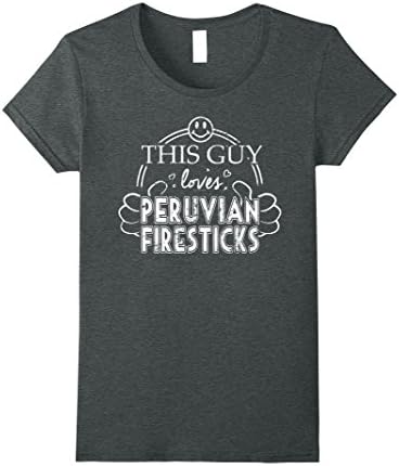 Womens Guy Loves Peruvian Firesticks Praying Mantis T Shirt XL Dark Heather