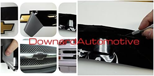 Black Gloss Vinyl Sheets (overlays) You-Cut Chevy Bowtie Emblem Covers from (2) 11" x 5" Sheets - DownardWraps Instructions Included !
