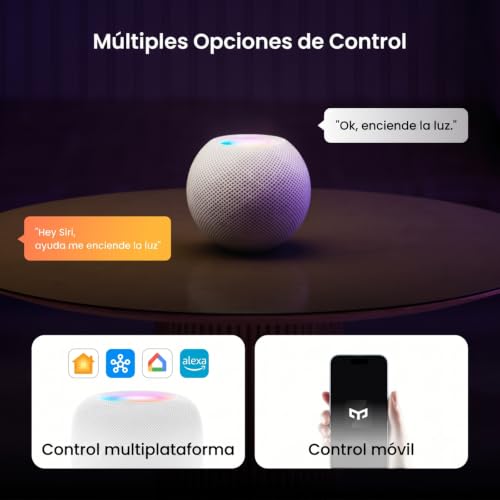 Yeelight Bombilla Inteligente E27 LED 11W 1300 lm RGBCW, Bombilla Alexa Matter, Regulable, 16 Millones de Colores, 2700K-6500K, Ahorro Energético, para Domotica, Hub Requerido