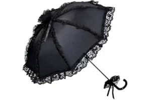 Gothika Gothic Victorian Lace Parasol Umbrella Black Style | Elegant & Unique Gothic Parasol for Cosplay & Sun Protection | Victorian Gothic Look Accessory