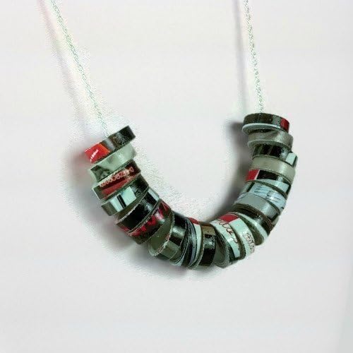 Eco Friendly Necklace Handmade Upcycled Paper Rings