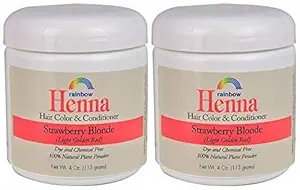 Rainbow Research Henna Strawberry Blonde Hair Color and Conditioner (Pack of 2) With Chamomile, 4 oz. each.