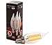 Brite Innovations (3 Pack) Energy Saving 5-Watt LED Filament Candelabra Light Bulb-Dimmable-Soft White 3000K-Flame Tip-Exact Equivalent Standard 60W Incandescent Bulb UL-Listed